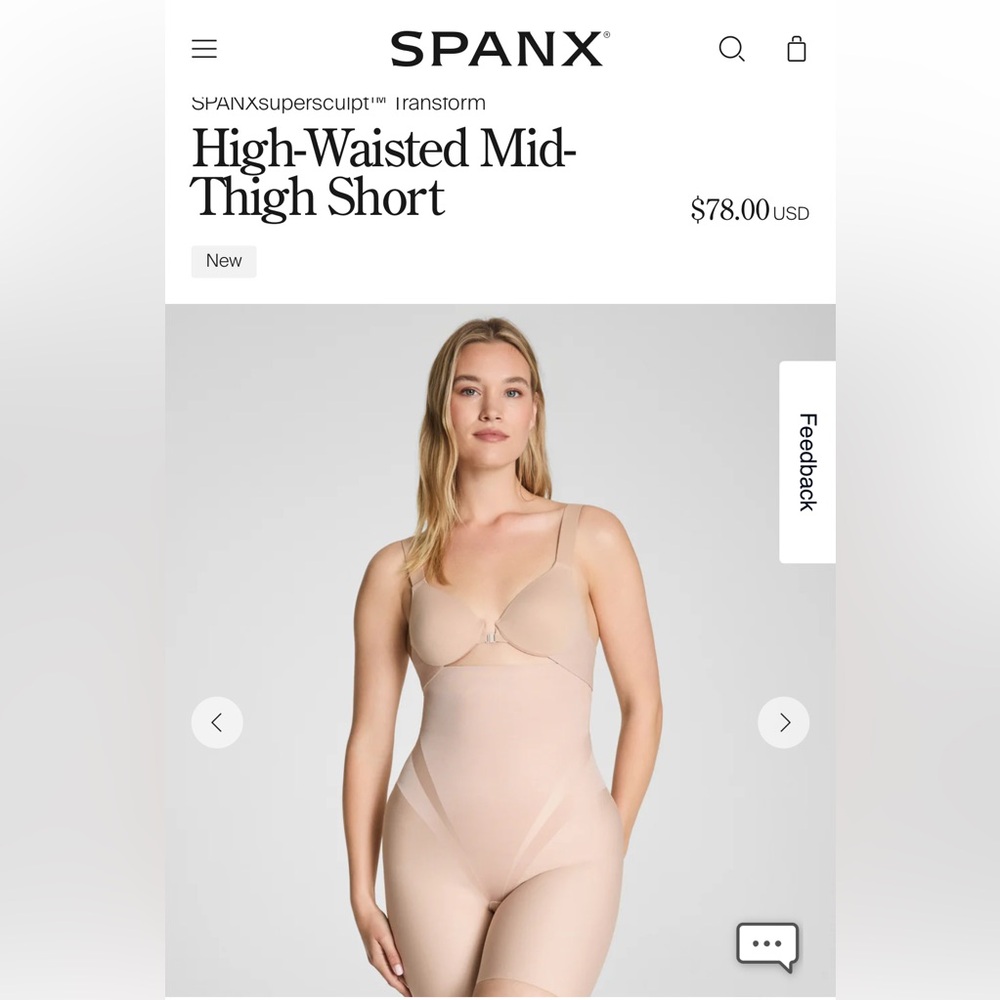 Spanx Super Sculpt Body Shaper Medium Shorts.        2460